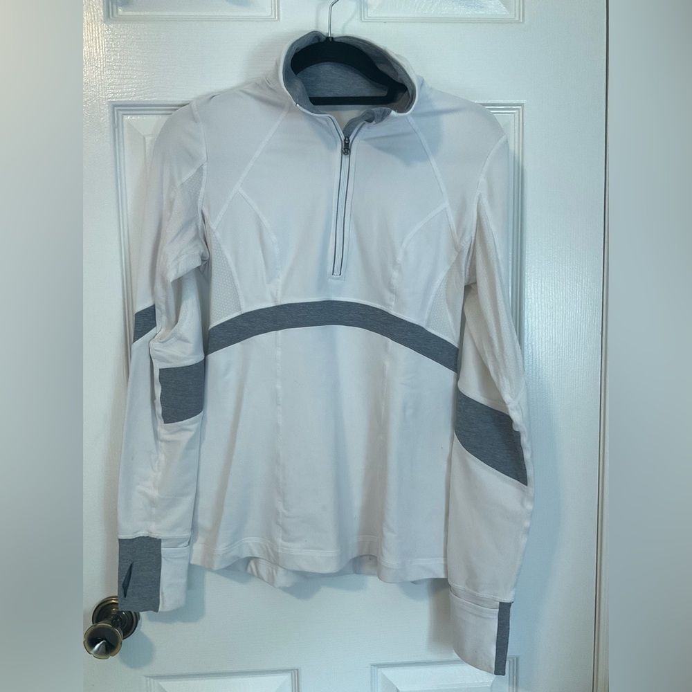 Lululemon white and gray quarter zip. Size 8